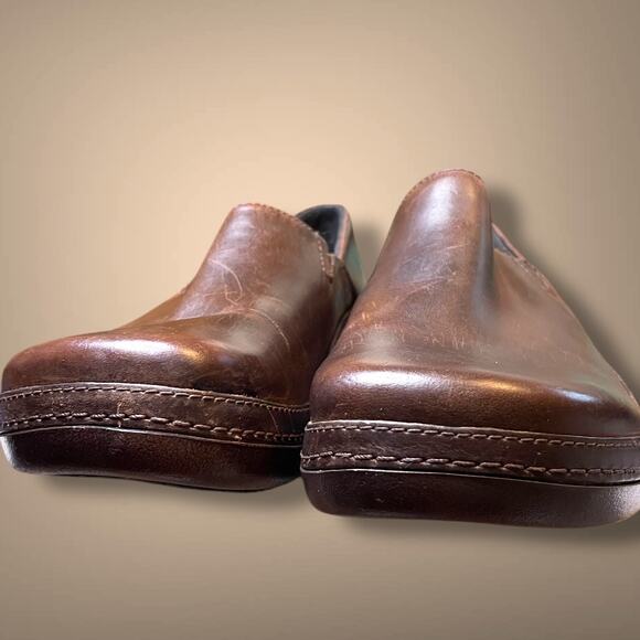 Women's 10 TIMBERLAND PRO Renova Slip Resistant Slip-On Brown Leather Clogs EUC - Picture 4 of 14